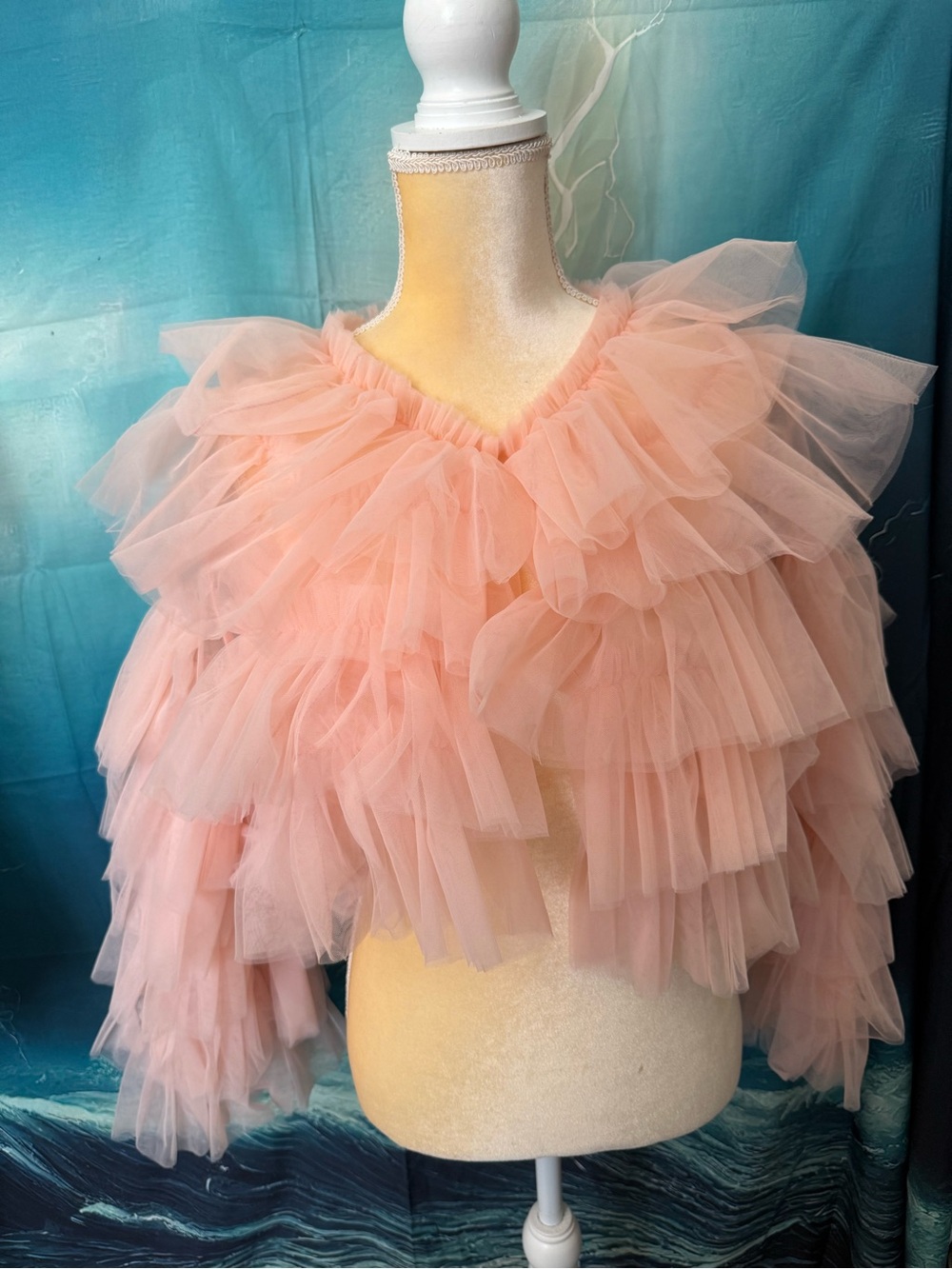Kate Hewko Pale Pink Tulle Bolero Shrug